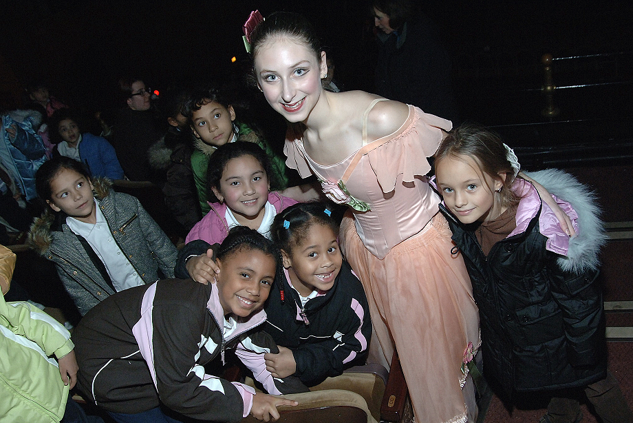 Eastern Connecticut Ballet Performer Smiles with Children